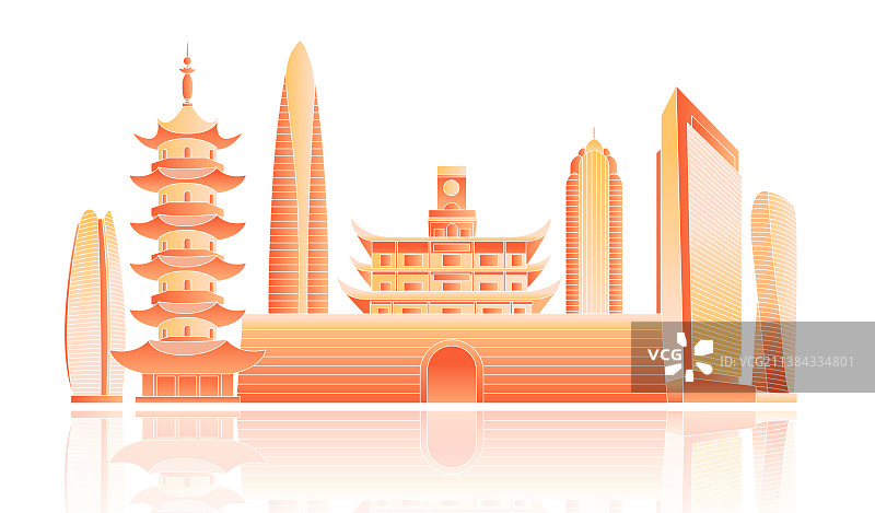 宁波金融建筑城市矢量图图片素材