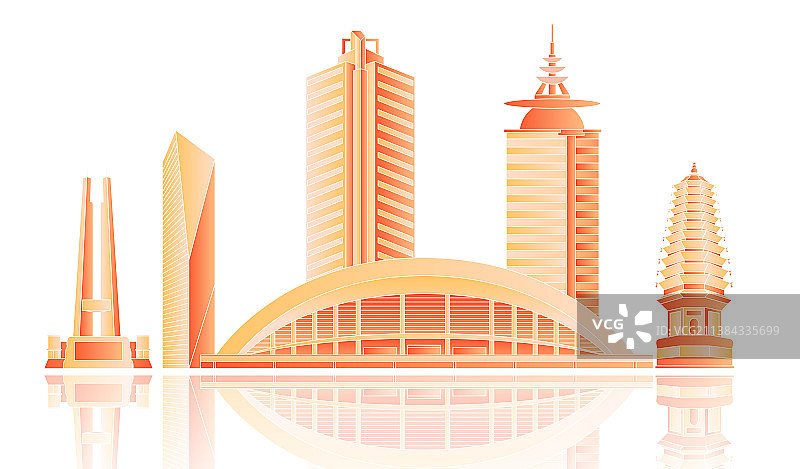 唐山金融建筑城市矢量图图片素材