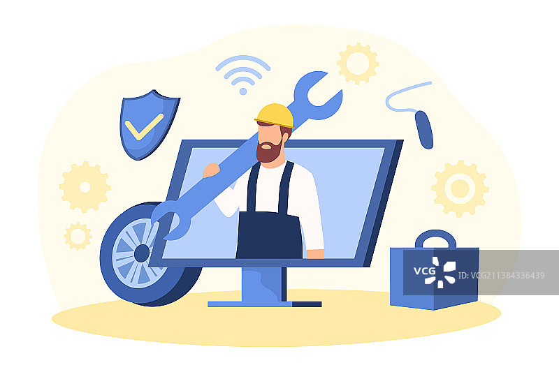 电脑上的机械师图片素材