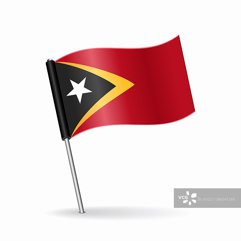 东帝汶国旗地图指针布局图片素材