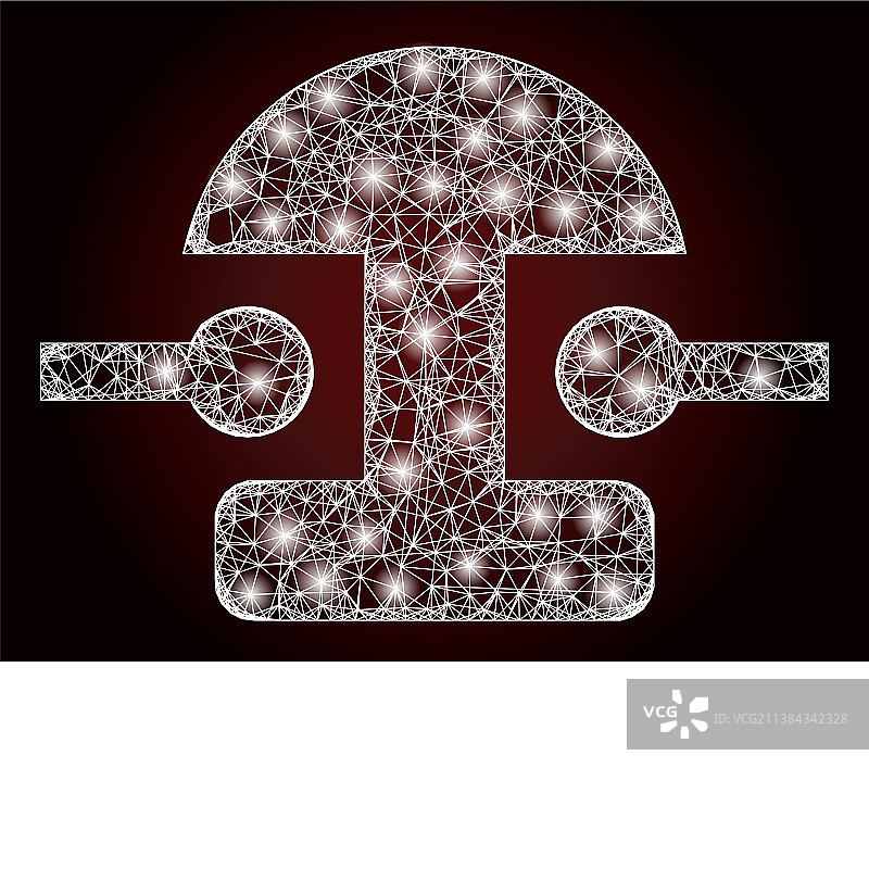 带有光点的闪亮网络网格钟图片素材