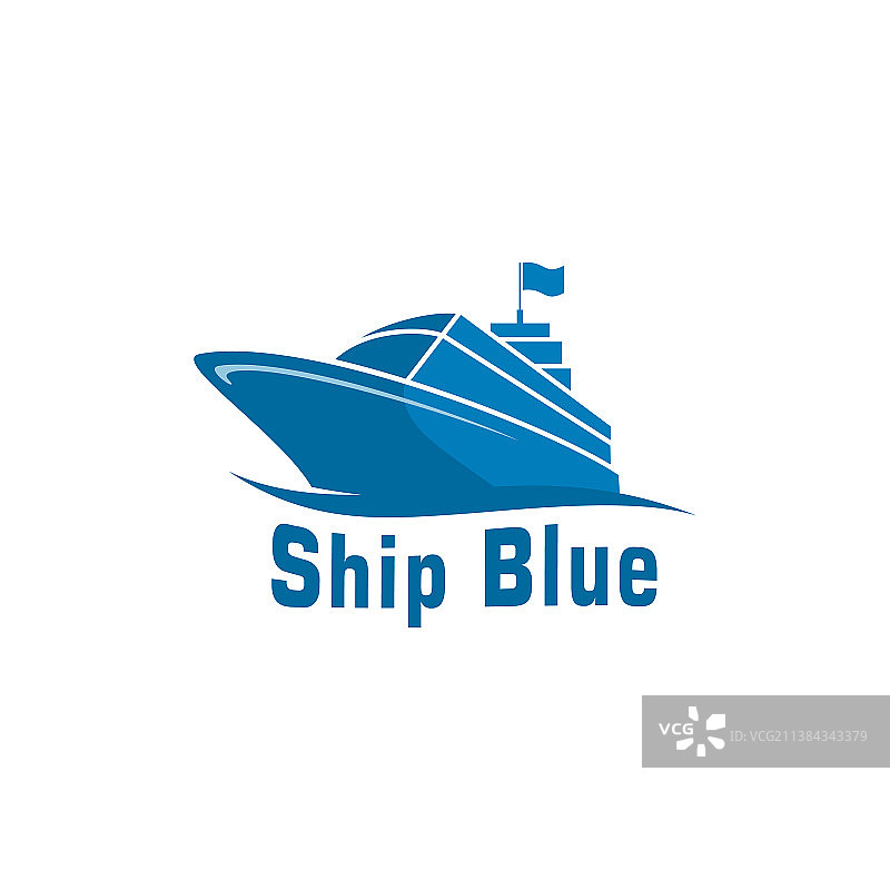 海上航行的蓝色船只标志图片素材