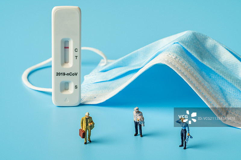 新冠病毒抗原检测创意微缩景观图片素材
