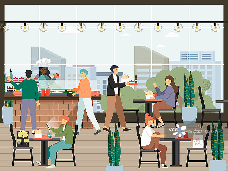 美食广场或自助餐厅（大学）图片素材