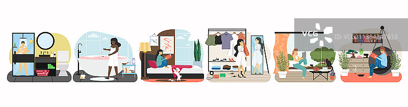 人们在家休息享受空闲时光图片素材