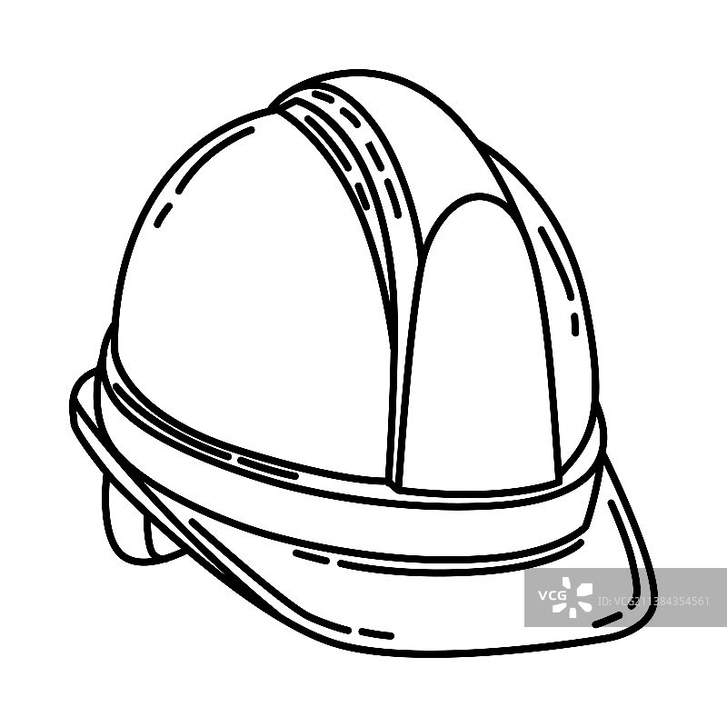 安全头盔图标涂鸦手绘或轮廓图片素材