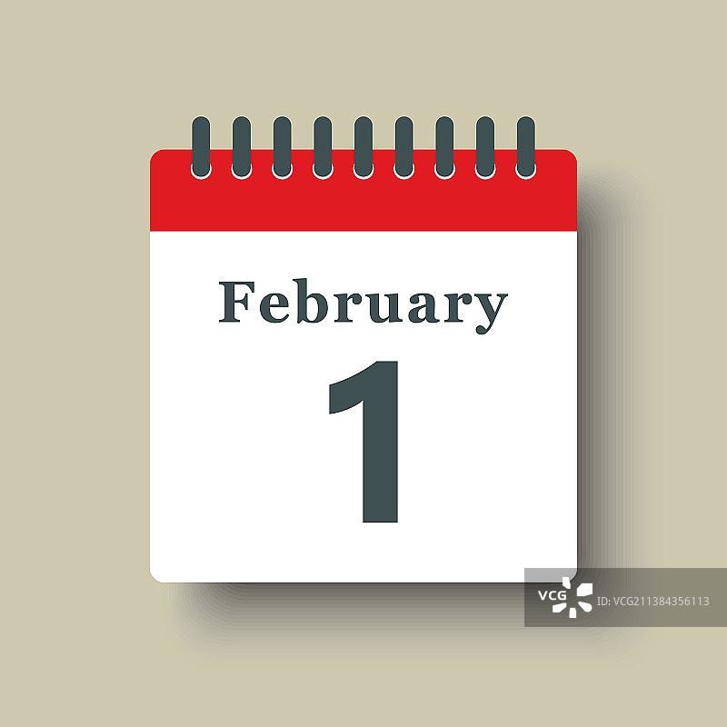 2月1日日历页面模板图标图片素材