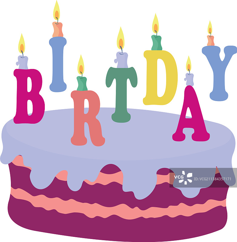 蛋糕、蜡烛和生日标志图片素材