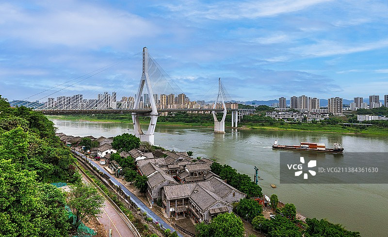 重庆大渡口马桑溪大桥，义渡古镇图片素材