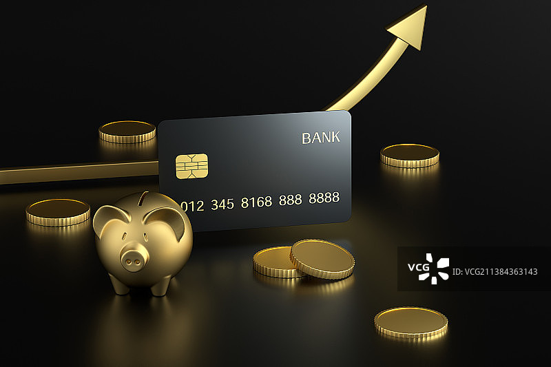 金融题材的银行卡储蓄概念图片素材