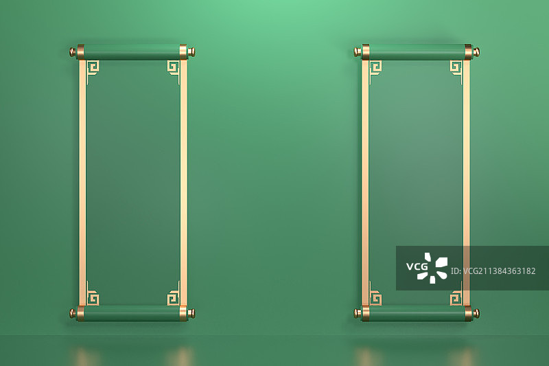 不同颜色的中国风卷轴图片素材