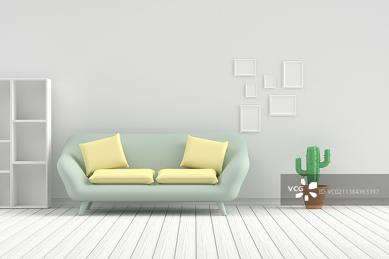 3D渲染的各种室内房间图片素材