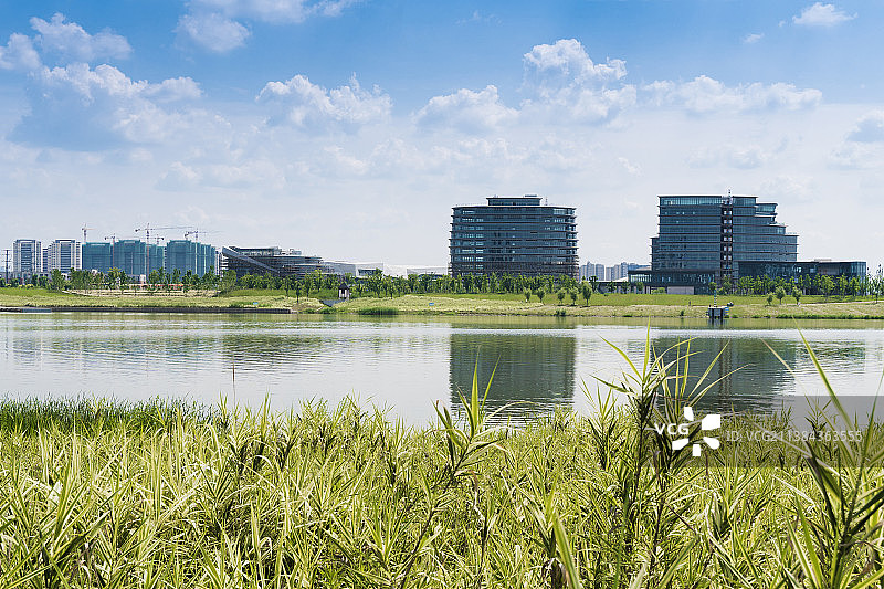 上虞曹娥江滨现代建筑图片素材