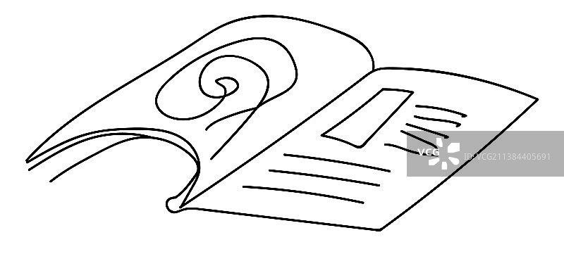 线性打开的杂志阅读图片素材