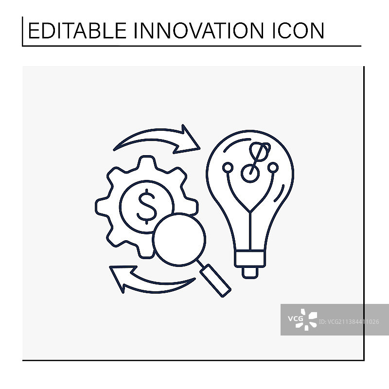 商业模型线性图标图片素材