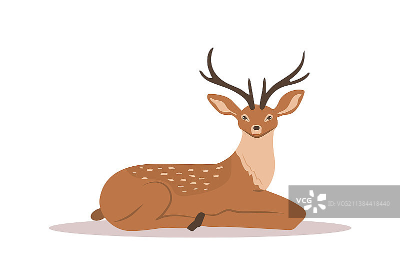 风格化的西卡鹿躺着与驯鹿图片素材