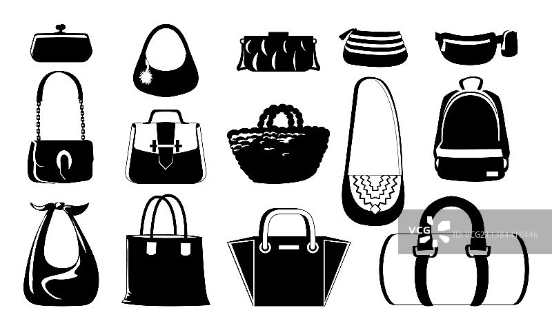 时尚潮流的黑人女性钱包剪影图片素材