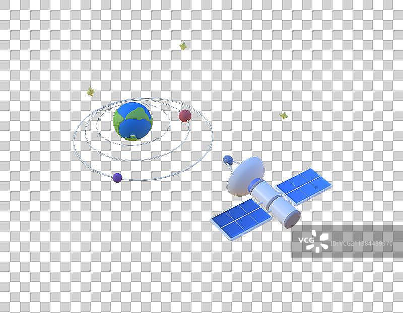 地球与卫星3D免抠素材图片素材
