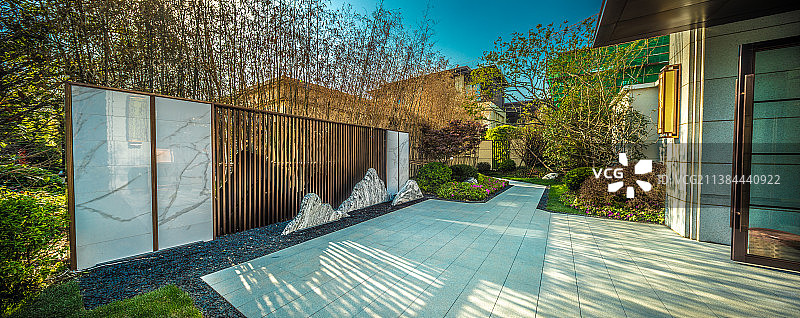 别墅庭院园林景观图片素材