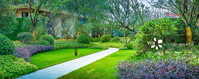 别墅庭院园林景观图片素材