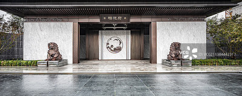 别墅大门口图片素材