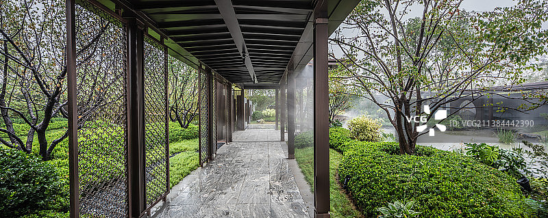 别墅庭院长廊图片素材