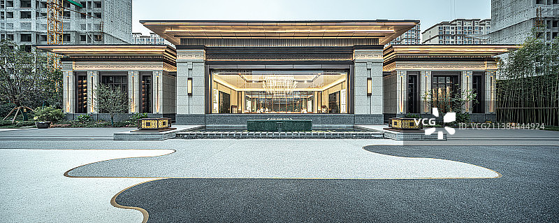 别墅大门口入口处图片素材