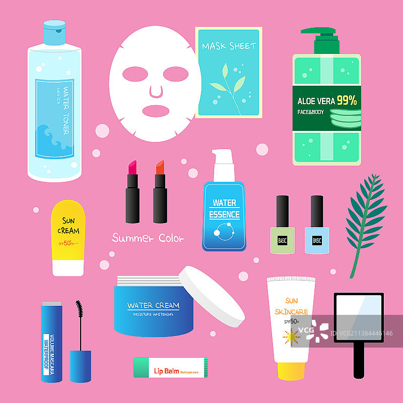 夏季美妆产品矢量图图片素材