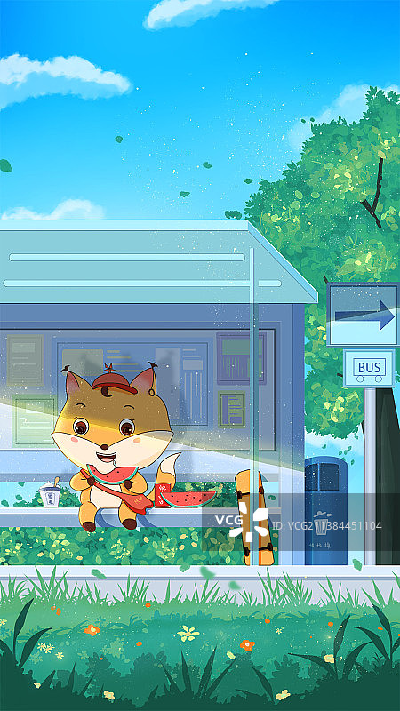 蹒跚学步的小狐狸图片素材