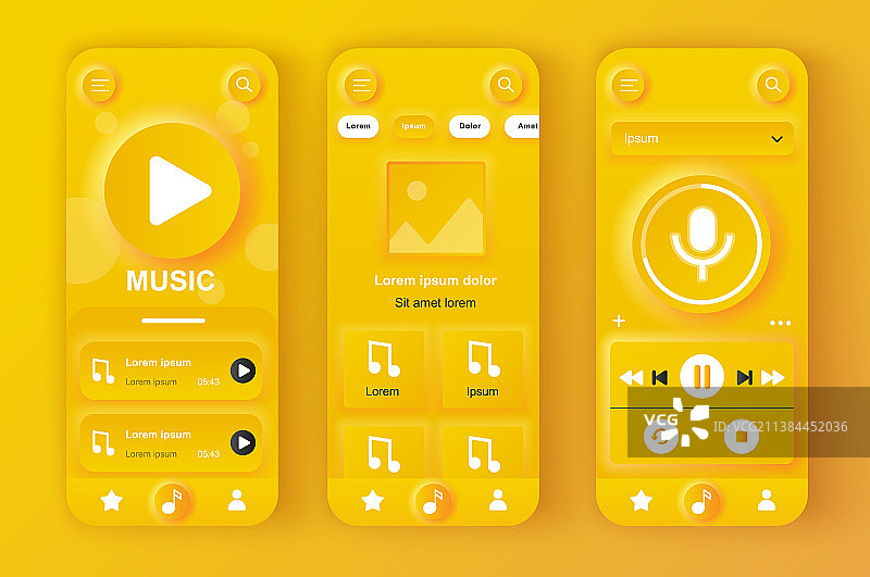 音乐播放器概念拟态模板图片素材