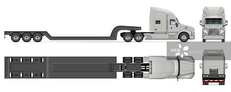 低平板拖车卡车模型图片素材