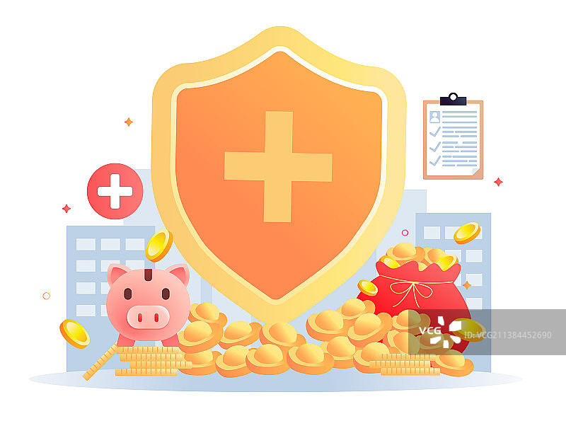 保险矢量渐变插画图片素材