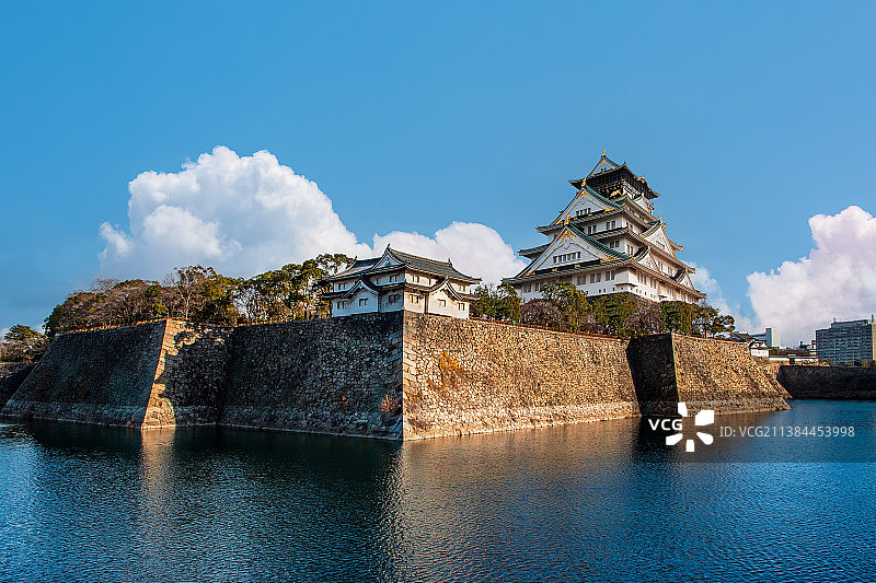 日本古大阪城风光图片素材