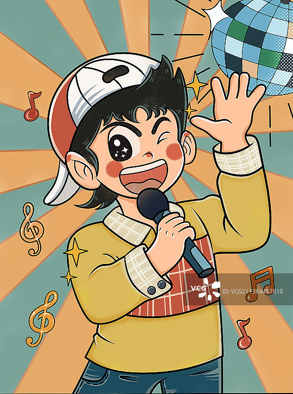 唱歌与少年图片素材