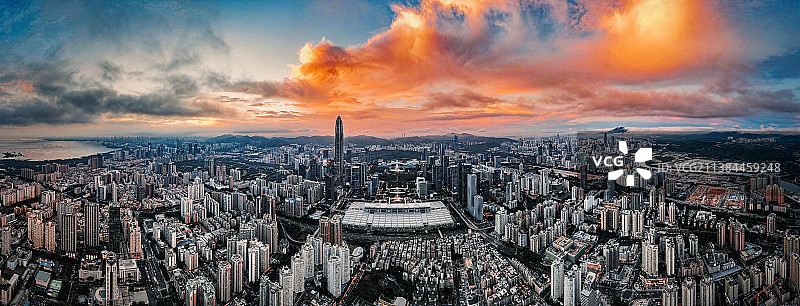 凤凰霞光耀鹏城图片素材