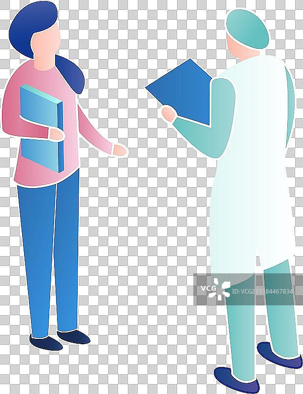 两个人站着对话图片素材