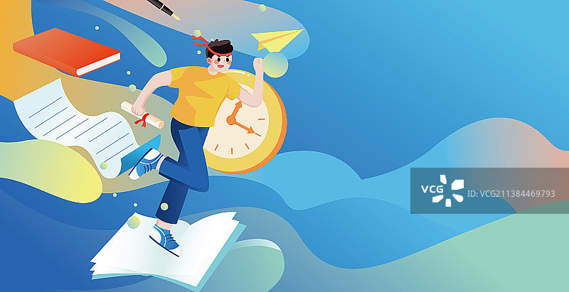 高考冲刺金榜题名考生加油矢量海报图片素材