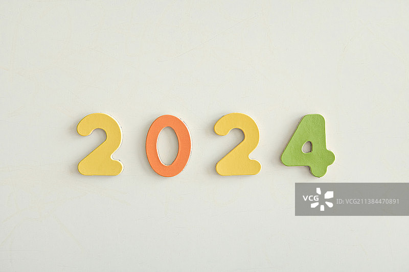 白色背景上的数字2024图片素材