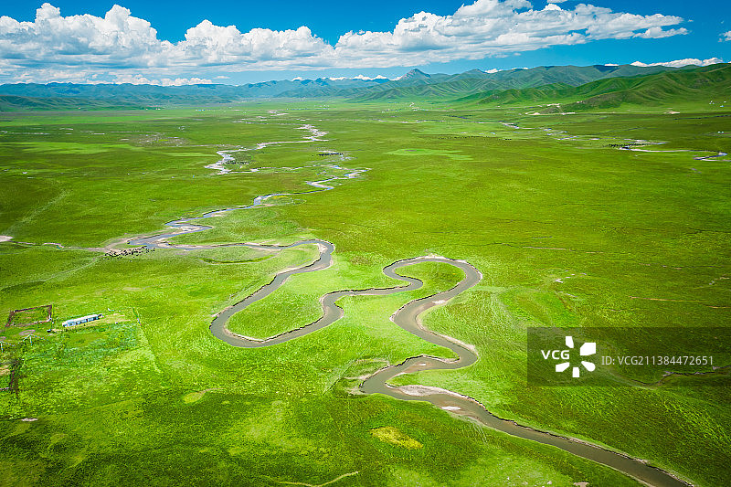 甘肃甘南州玛曲县阿万仓湿地贡赛尔喀木道自然风光图片素材