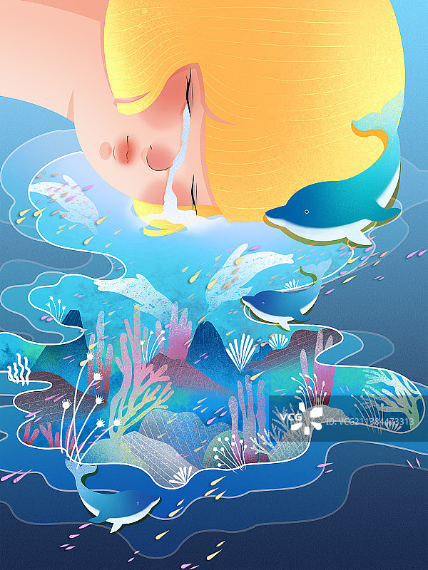 最后的海洋扁平风环境保护插画海报图片素材