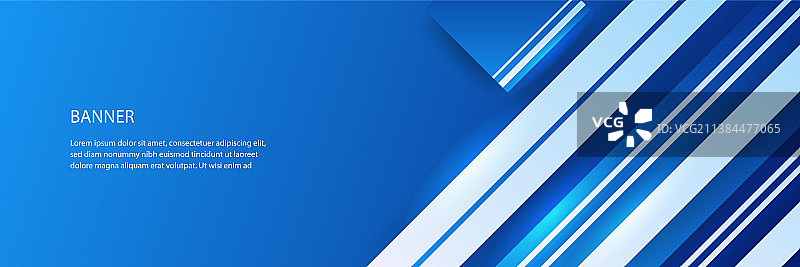 蓝色几何抽象banner设计图片素材