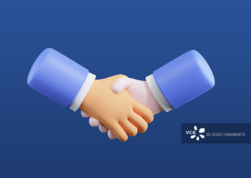3D渲染：手部动作，握手和问候图片素材