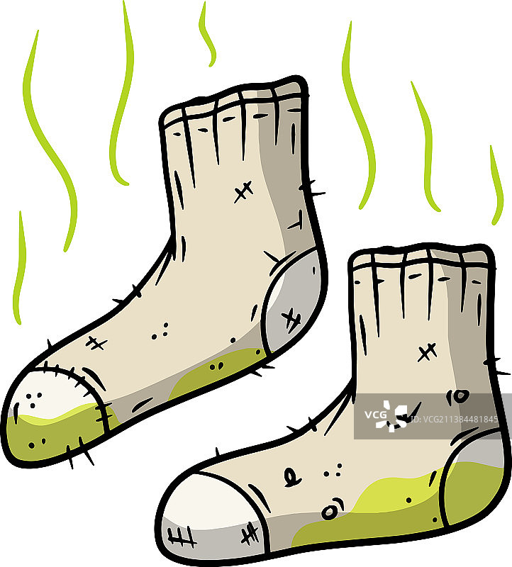 脏袜子散发着恶臭，邋遢的衣服图片素材