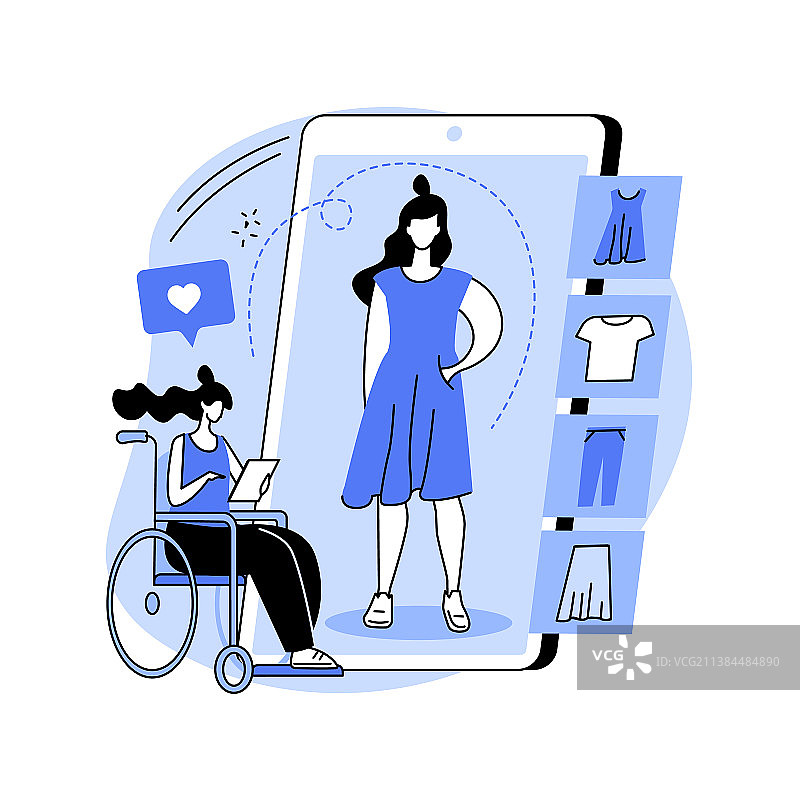 虚拟试衣间抽象概念图片素材