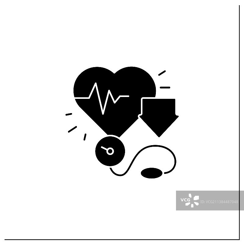 降低血压Glyph图标图片素材