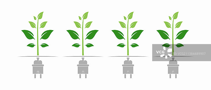 绿色能源电力电插头图标标志图片素材