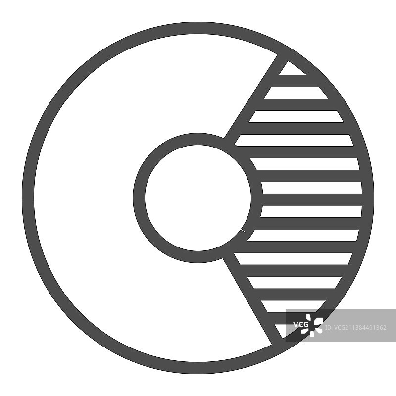 带有三分之一分数线的甜甜圈图表图标图片素材