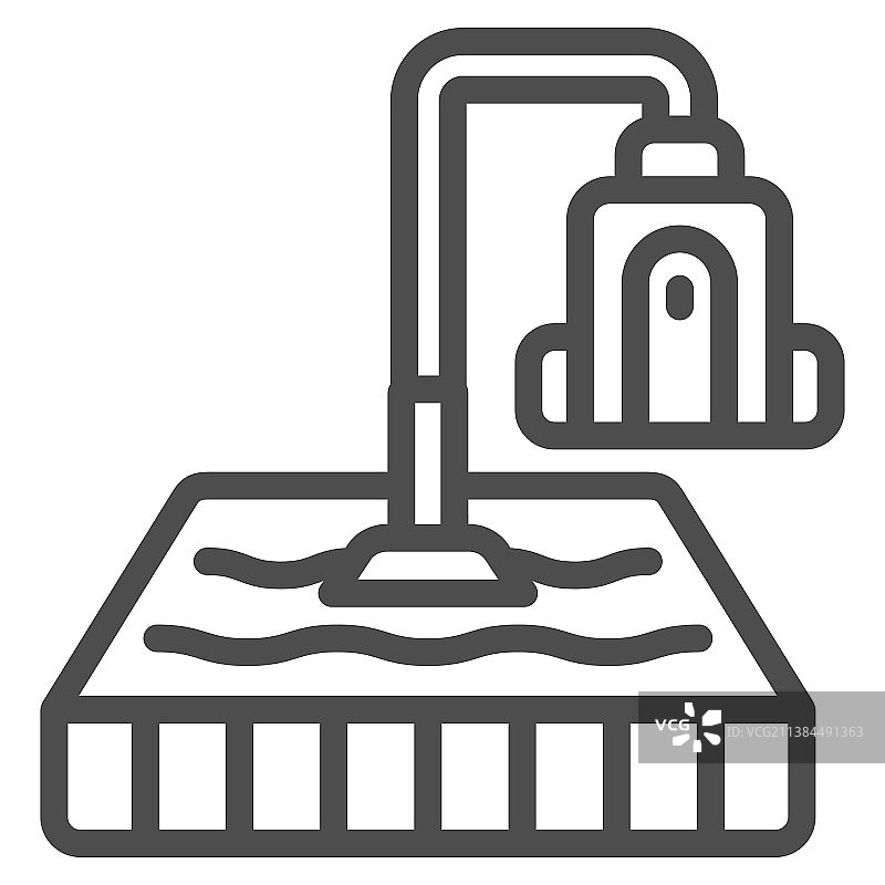 吸尘器清洁床垫线性图标图片素材