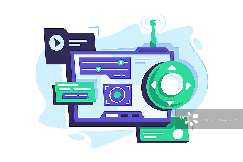 带控制的仪表板管理面板图片素材