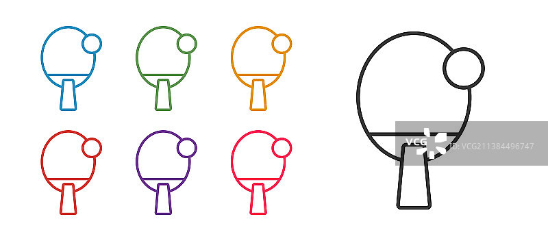 线条乒乓球拍图标图片素材